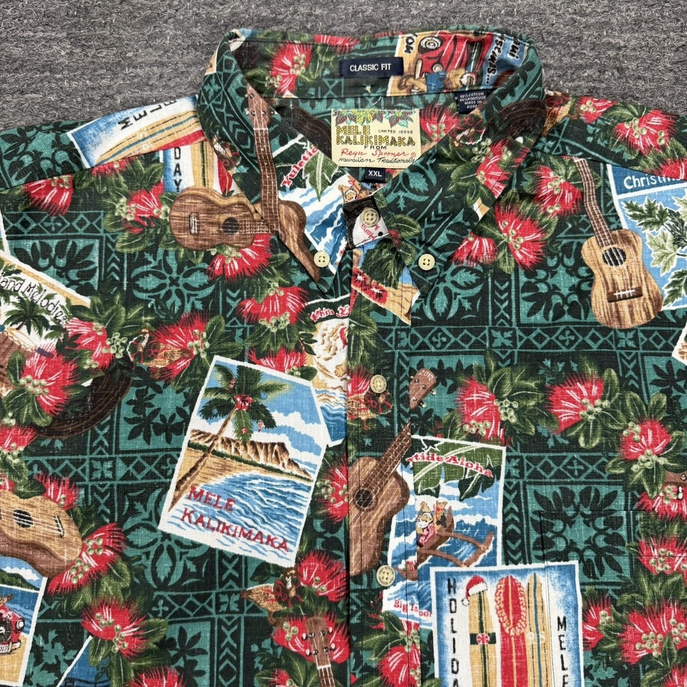 Mele Kalikimaka Reyn Spooner Limited Issue 2017 Shirt Men 2XL XXL Santa Hawaii